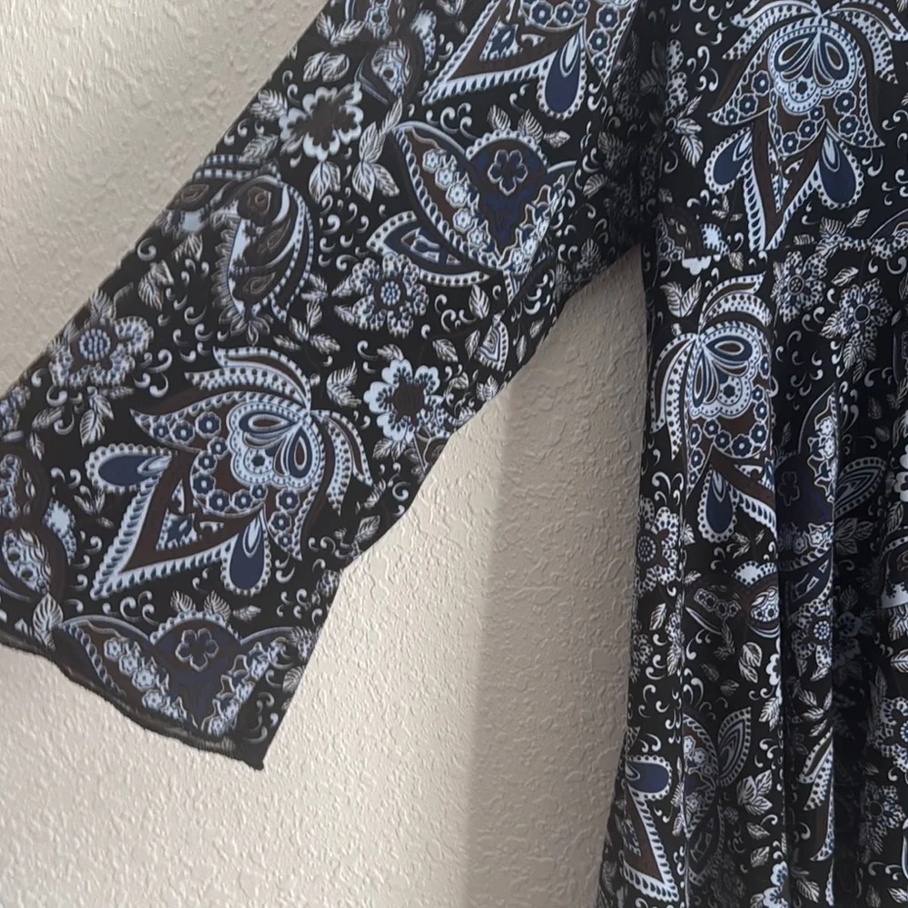 Cato Black and Blue Paisley Blouse - Picture 3 of 4